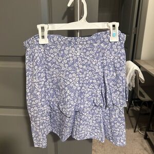 Floral Blue and White Skirt